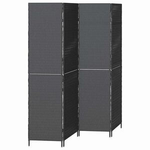 vidaXL Huonejakaja Musta 195 x 180 cm polyrottinki