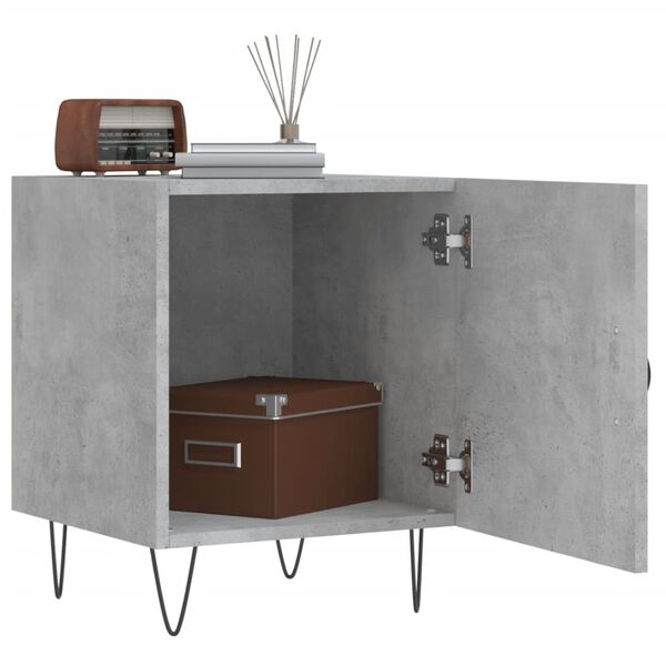 vidaXL Y&ouml;p&ouml;yd&auml;t 2 kpl betoninharmaa 40x40x50 cm tekninen puu