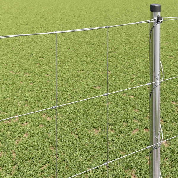 vidaXL Riista-aita Hopea 25 x 1,5 m Galvanoitu ter&auml;s