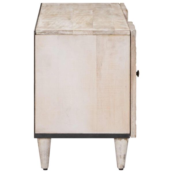 vidaXL TV-kaappi ovella Valkoinen 105 x 33,5 x 46 cm Kiinte&auml; mango puu