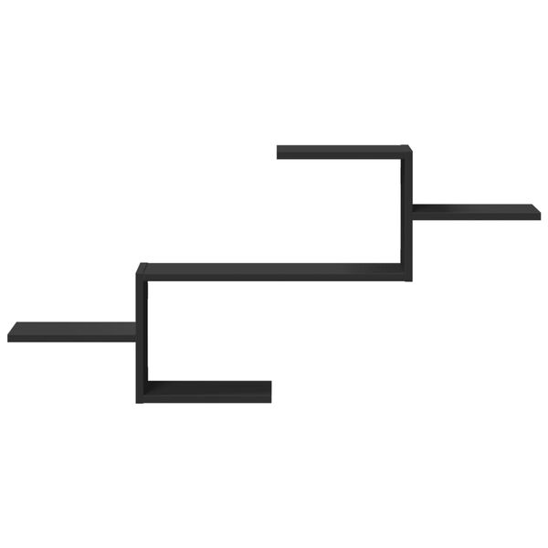 vidaXL Seinähylly musta 104x15x49 cm tekninen puu