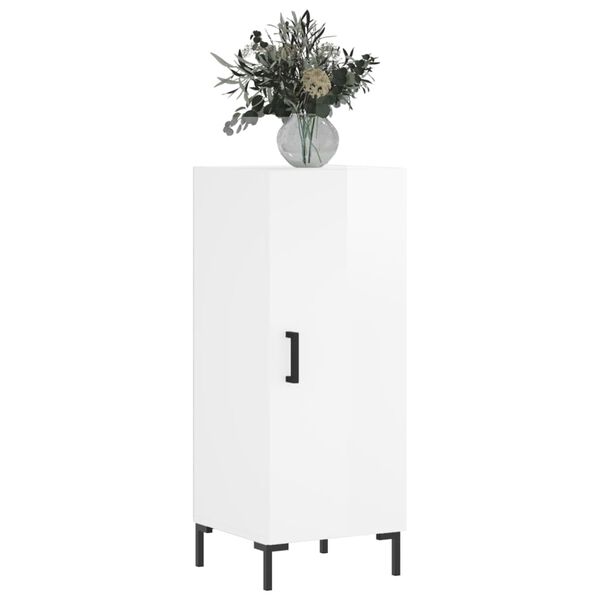 vidaXL Senkki korkeakiilto valkoinen 34,5x34x90 cm tekninen puu