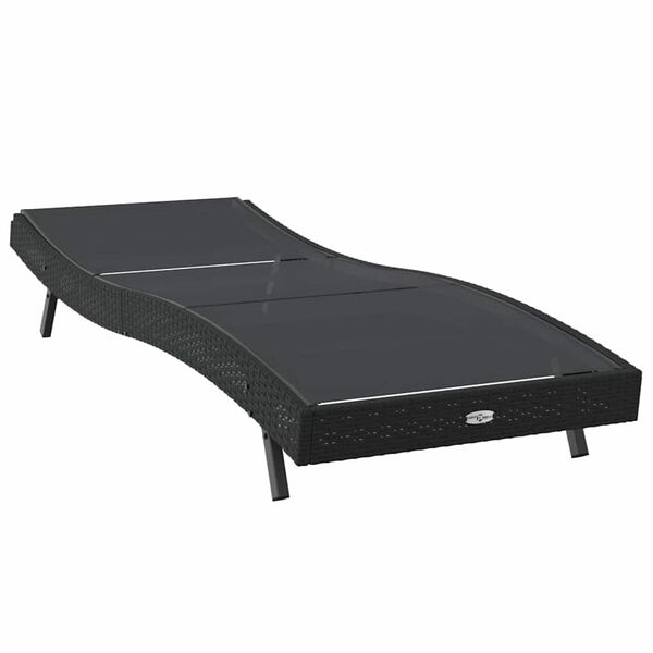 vidaXL Aurinkopatja Musta 70 x 197 x 82 cm Polyrottinki ja Metalli