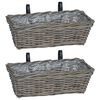 vidaXL Ripustettava Ruukku Kori 2 pcs Harmaa 48 x 22 x 15 cm