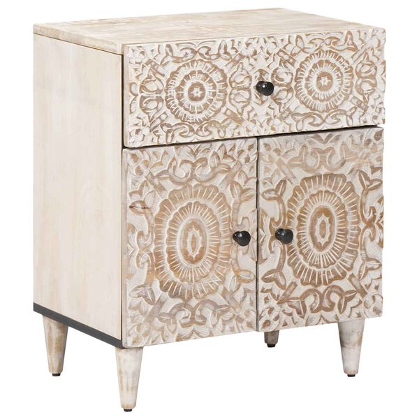 vidaXL S&auml;nkykaappi Valkoinen 50 x 33 x 60 cm Kiinte&auml; mango puu