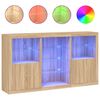 vidaXL Senkki LED-valoilla Sonoma-tammi 181,5x37x100 cm