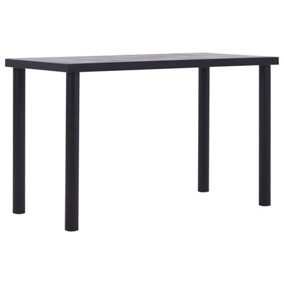vidaXL Ruokapöytä musta ja betoninharmaa 120x60x75 cm MDF