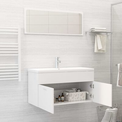 vidaXL 2-osainen kylpyhuoneen kalustesarja valkoinen lastulevy