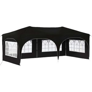 vidaXL Pop-up Juhlateltta 575 x 288 x 245 cm Musta Oxford-kangas