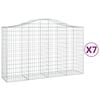 vidaXL Kaarevat kivikorit 7 kpl 200x50x120/140 cm galvanoitu rauta