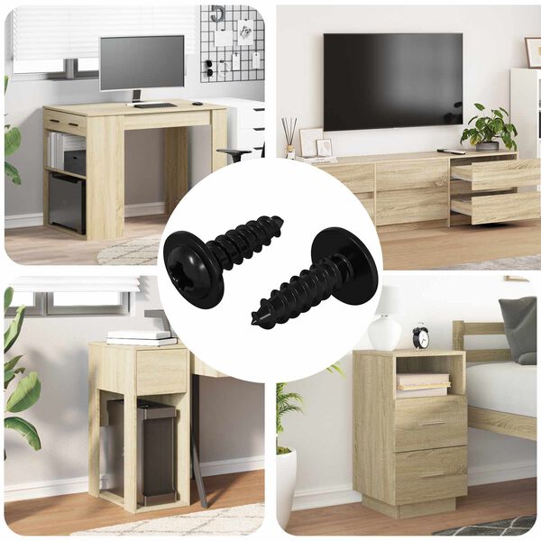 vidaXL Itsekiertev&auml; kynsi 2 pcs Musta 3,5 x 12 mm Rauta