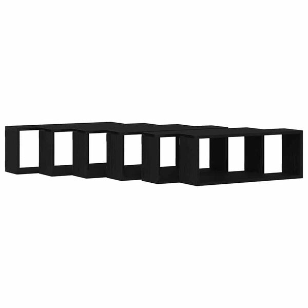 vidaXL Sein&auml;hyllyt 6 pcs Musta tammi 60 x 15 x 23 cm Tekninen puu