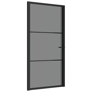 vidaXL Sis&auml;ovi 102,5x201,5 cm musta ESG-lasi ja alumiini