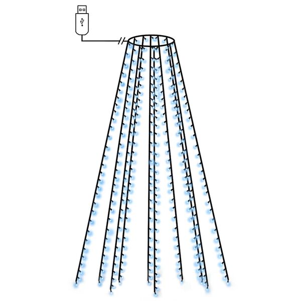 vidaXL Joulukuusen valoverkko 300 LED-valoa sininen 300 cm