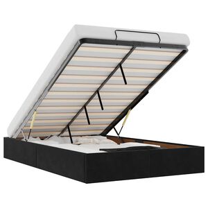 vidaXL Ottomaanien sängyn runko ilman patjaa musta sametti