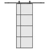 vidaXL Liukuovi asennustarvikkeilla musta 76x205 cm ESG lasi