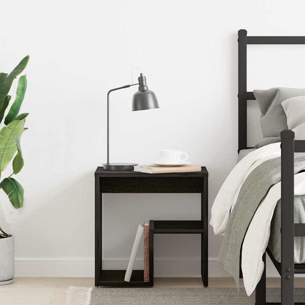 vidaXL Y&ouml;p&ouml;yt&auml;kaappi Musta tammi 40 x 30 x 40 cm Tekninen puu