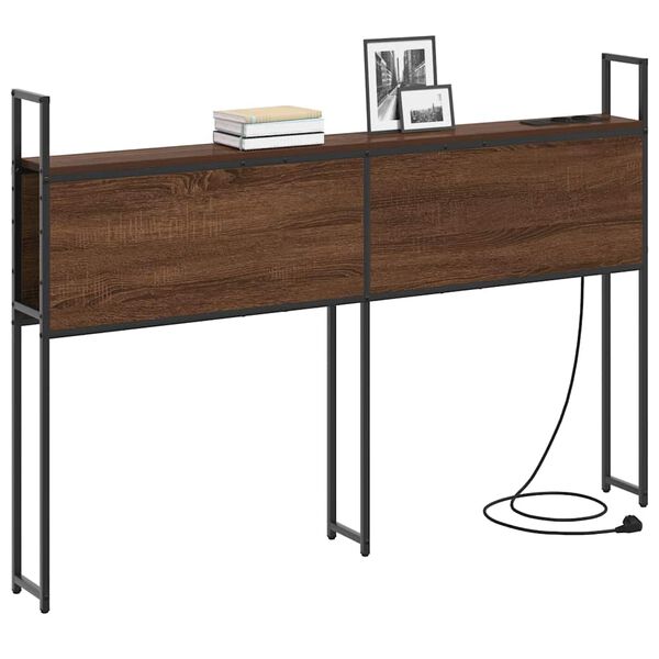 vidaXL S&auml;ilytyss&auml;nky latausasemalla Ruskea tammi 138 x 15 x 98 cm