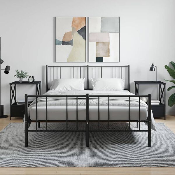 vidaXL Y&ouml;p&ouml;yd&auml;t 2 kpl musta 50x41x65 cm tekninen puu