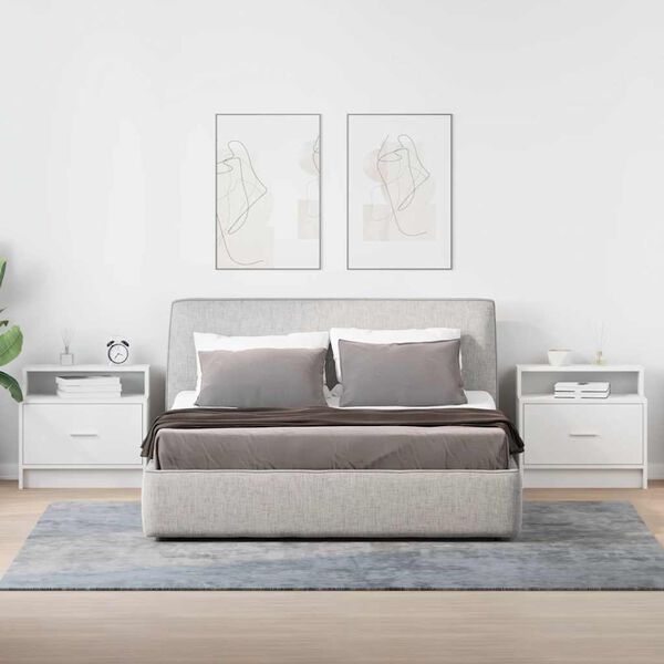 vidaXL yöpöytäkaapit laatikolla 2 kpl valkoinen 51x31x47 cm