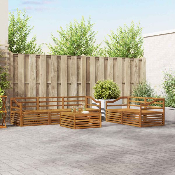 vidaXL Ulkosohvakokoelma 6 pcs Luonnollinen