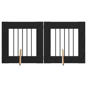 vidaXL Koiraportti jaloilla 2 pcs Musta tammi 60 x 60 cm Tekninen puu