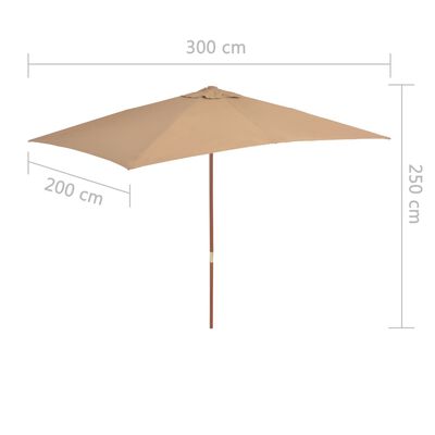 vidaXL Aurinkovarjo puurunko 200x300 cm harmaanruskea