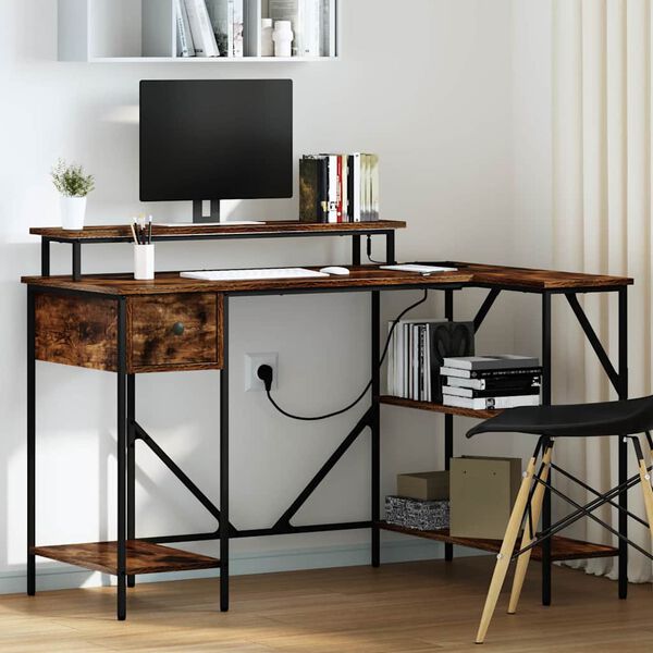 vidaXL P&ouml;yt&auml; hyllyll&auml; Savup&auml;hkin&auml; 120 x 79 x 86,5 cm Tekninen puu