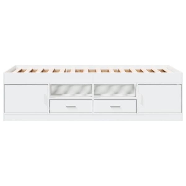 vidaXL Vuodesohva laatikoilla ei patjaa valkoinen 90x200 cm