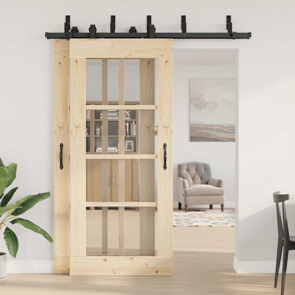 vidaXL Liukuoven asennussarja ter&auml;s 183 cm musta