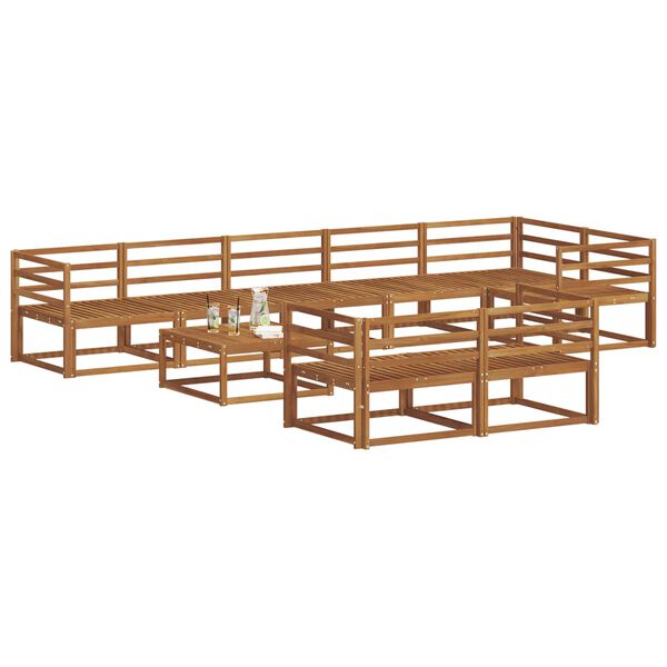 vidaXL Ulkosohvakokoelma 9 pcs Luonnollinen Tihe&auml; akasiapuu