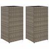 vidaXL Kukkalaatikot 2 kpl harmaa 30x30x60 cm polyrottinki