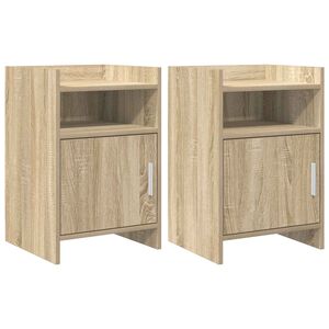 vidaXL Y&ouml;p&ouml;yd&auml;t 2 pcs Sonoma-tammi 40 x 36 x 60 cm Tekninen puu
