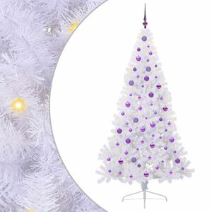 vidaXL Tekojoulukuusi 300 LED-valoilla Valkoinen 210 cm PVC ja ter&auml;s