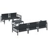 vidaXL Puutarhasohva Setti tyynyllä 6 pcs Musta Teräs