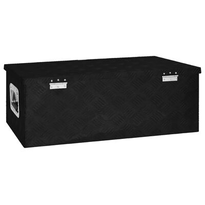 vidaXL Säilytyslaatikko musta 80x39x30 cm alumiini