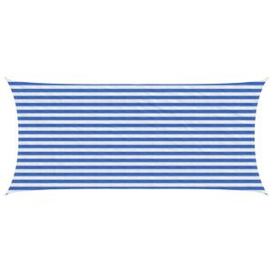 vidaXL Aurinkovarjolaudat 2 x 5 m HDPE Suorakaide Sininen ja valkoinen