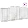 vidaXL Kaarevat kivikorit 7 kpl 300x50x120/140 cm galvanoitu rauta