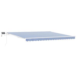vidaXL Vedett&auml;v&auml; markiisi Sininen ja valkoinen 500 &times; 300 cm