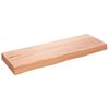 vidaXL Sein&auml;hylly vaaleanruskea 80x30x(2-6) cm k&auml;sitelty t&auml;ystammi