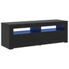 vidaXL TV-taso LED-valoilla musta tammi 120x35x40 cm tekopuu