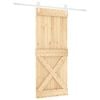 vidaXL Liukuovi 100 x 210 cm T&auml;ysi m&auml;nty Luonnollinen ja valkoinen