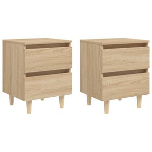 vidaXL Y&ouml;p&ouml;yd&auml;t t&auml;ysm&auml;ntyiset jalat 2 kpl Sonoma tammi 40x35x50 cm
