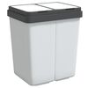 vidaXL Tuplaroskakori valkoinen 2x25 l