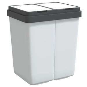 vidaXL Tuplaroskakori valkoinen 2x25 l
