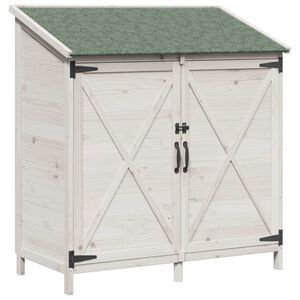 vidaXL Puutarhasuoja valkoinen 106 x 56 x 113,5 cm S&auml;teisen kuusipuu