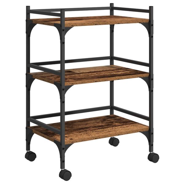 vidaXL Keitti&ouml;vaunu Vanha Puu 50 x 35 x 75.5 cm Tekninen puu