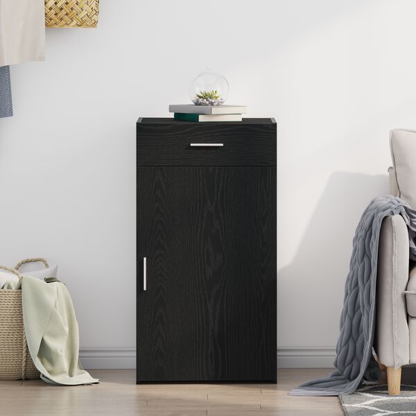 vidaXL Sivup&ouml;yt&auml; laatikon kanssa Musta tammi. 50 x 42,5 x 93 cm