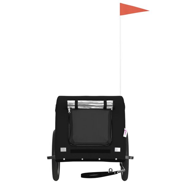 vidaXL Lemmikinkuljetuskärry polkupyörään musta kangas ja rauta