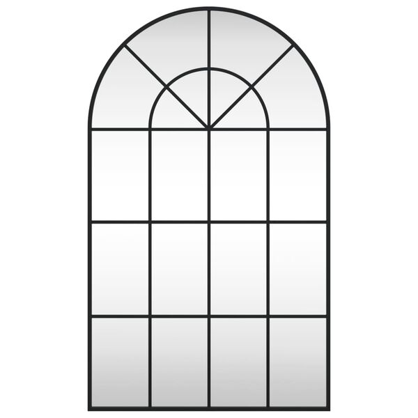 vidaXL Seinäpeili musta 60x100 cm kaari rauta